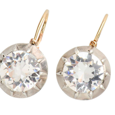 Antique Victorian Paste Solitaire Earrings