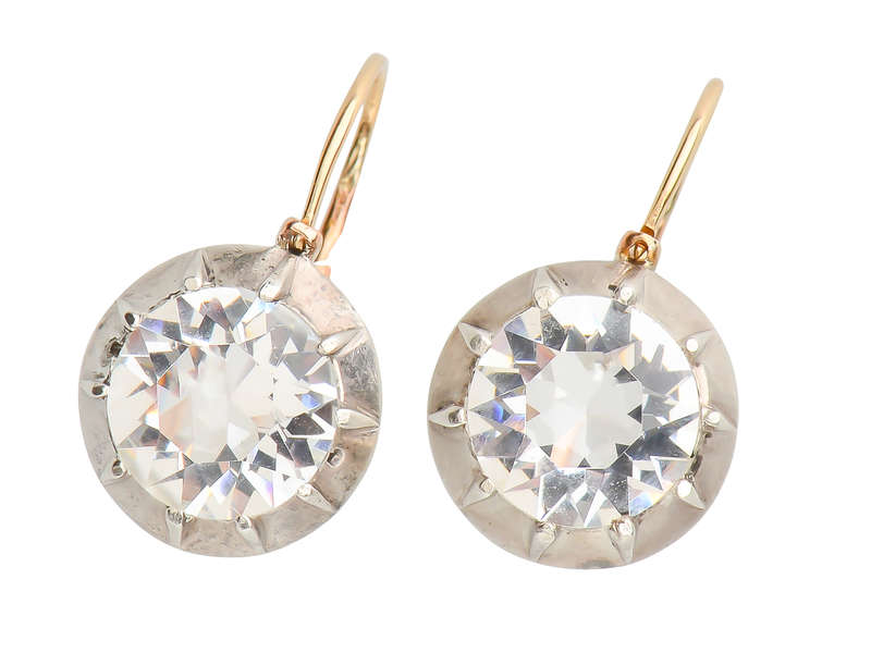 Antique Victorian Paste Solitaire Earrings