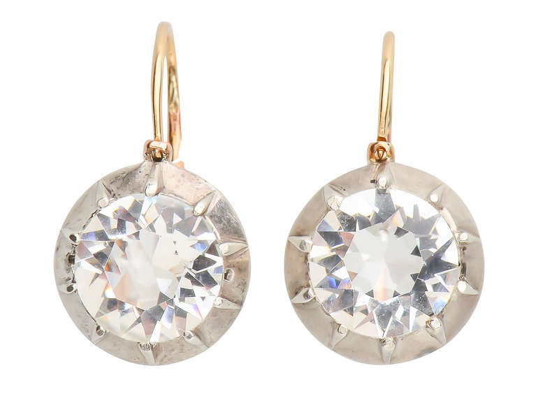 Antique Victorian Paste Solitaire Earrings
