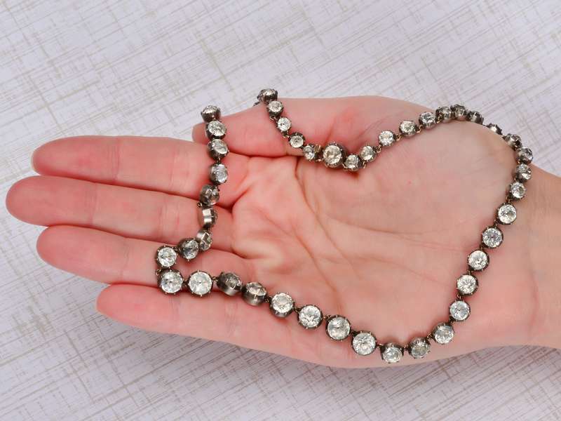 Shimmering Stream - Victorian Black Dot Paste Riviere