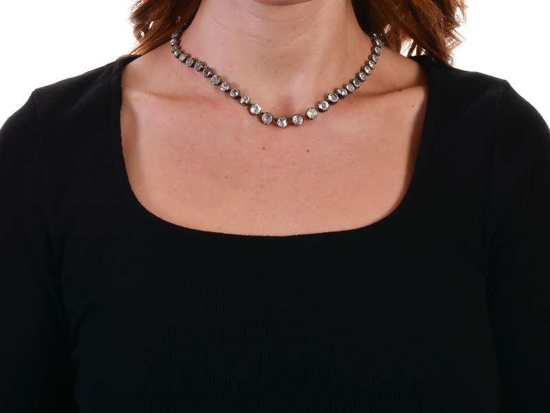 Shimmering Stream - Victorian Black Dot Paste Riviere