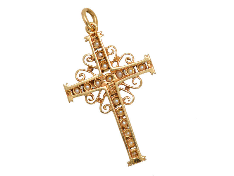 Devotional Estate Cultured Pearl Cross