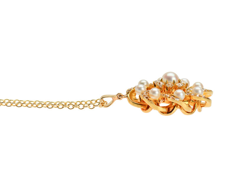 Vintage Diamond Pearl Pendant & Chain
