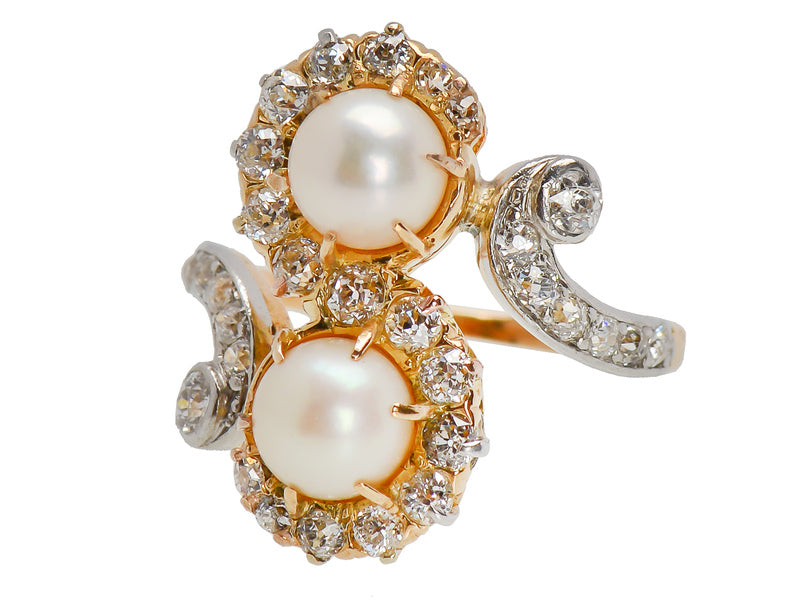 Antique Pearl Diamond Ring - True Elegance