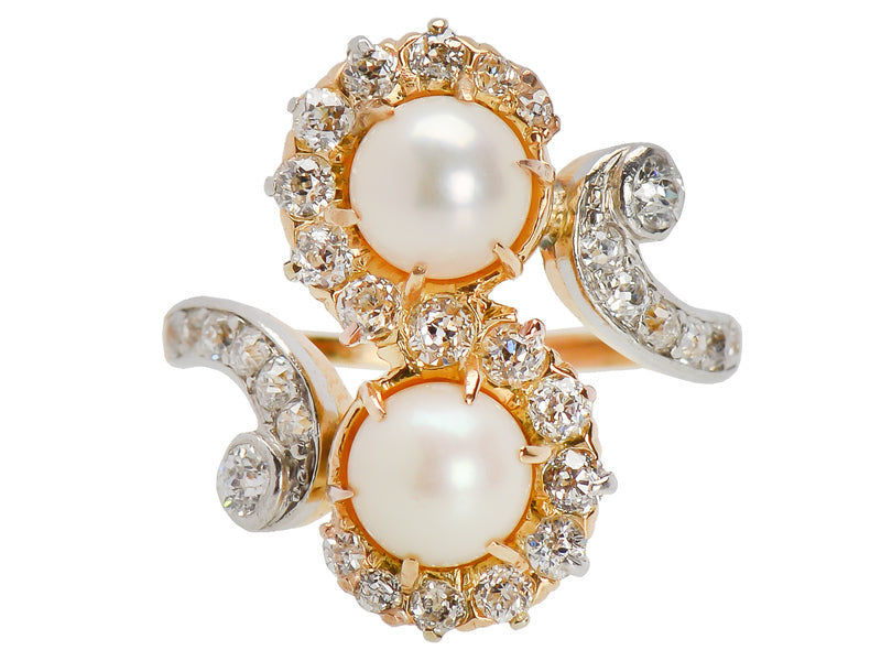 Antique Pearl Diamond Ring - True Elegance