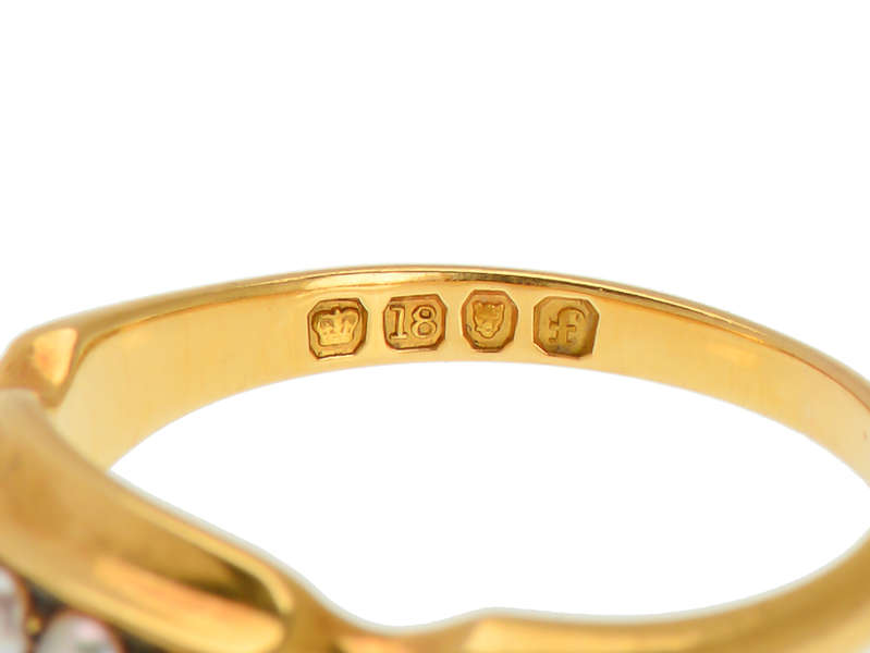 Turn of the Century Five Pearl Ring of 1901
