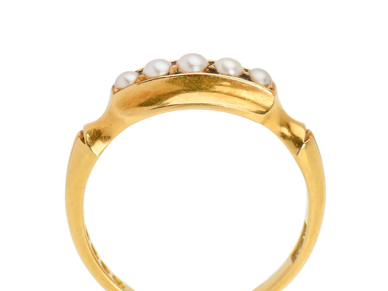 Turn of the Century Five Pearl Ring of 1901
