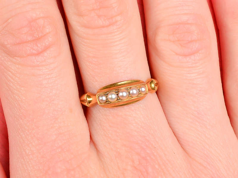 Turn of the Century Five Pearl Ring of 1901