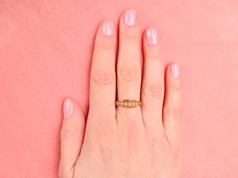 Turn of the Century Five Pearl Ring of 1901