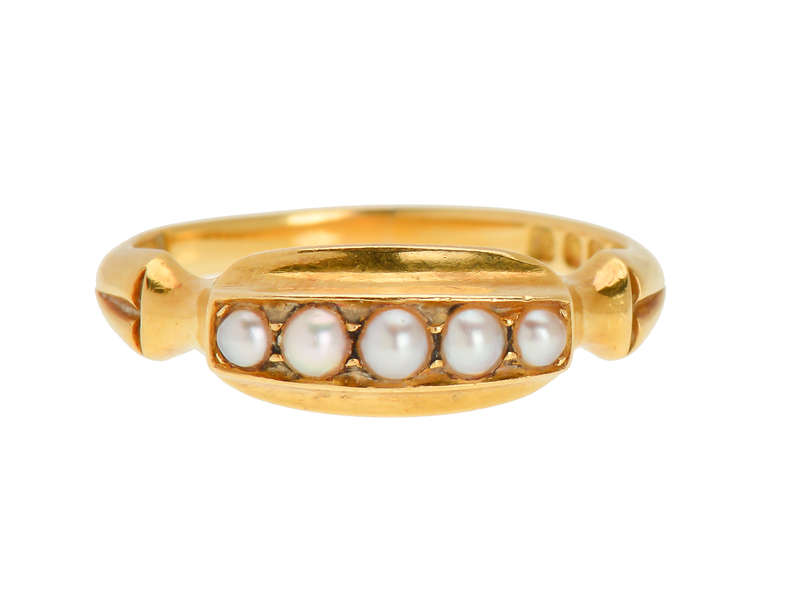 Turn of the Century Five Pearl Ring of 1901