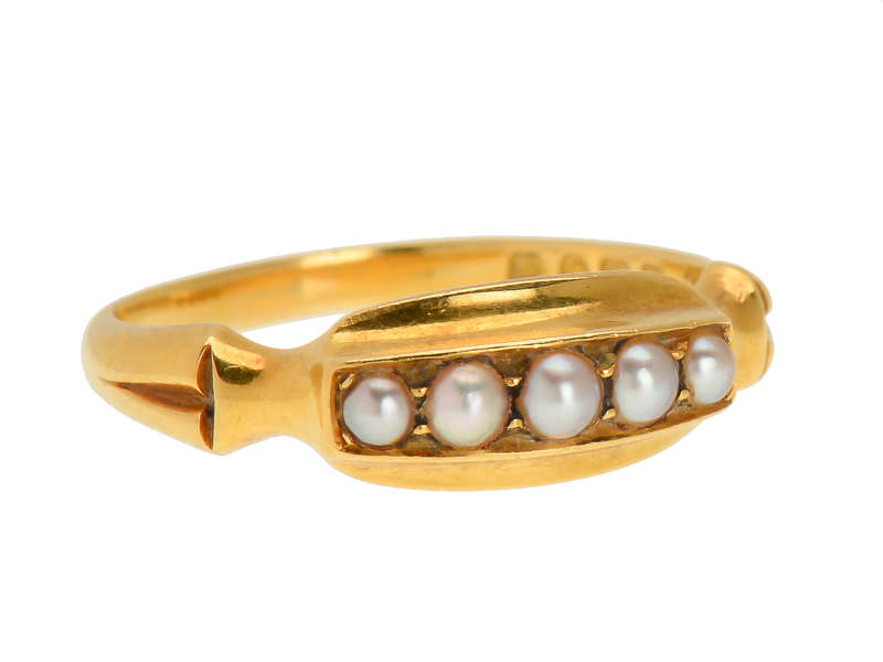 Turn of the Century Five Pearl Ring of 1901