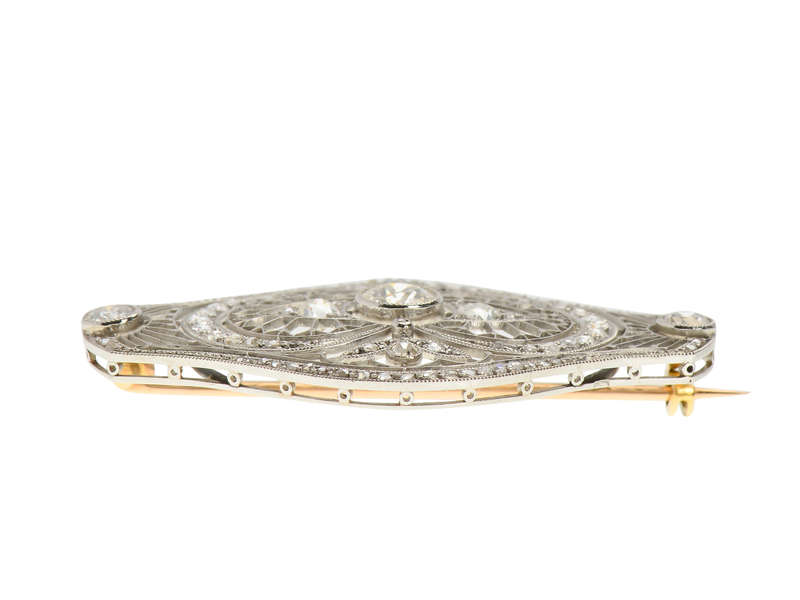 Belle Époque French Diamond Brooch in Box