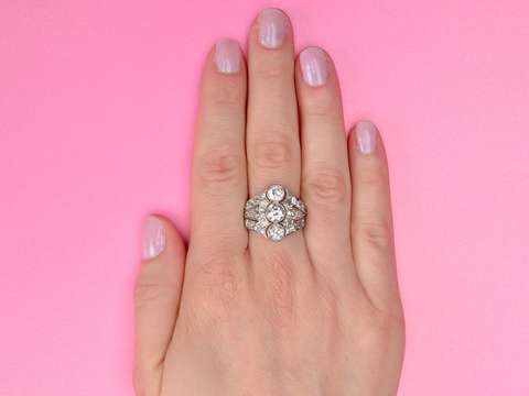 Platinum Perfect - Diamond Dinner Cocktail Ring 5+ C!