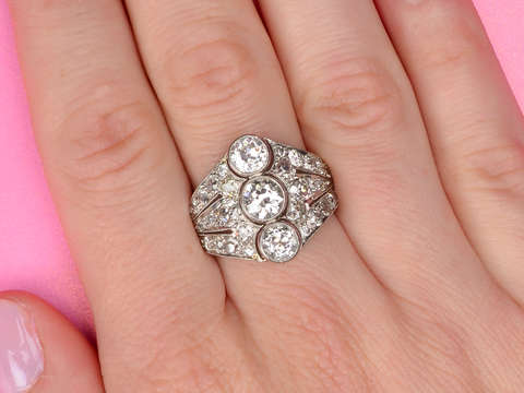 Platinum Perfect - Diamond Dinner Cocktail Ring 5+ C!