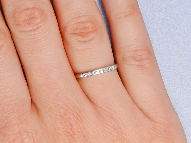 Baguette Beauty - Platinum Diamond Wedding Band