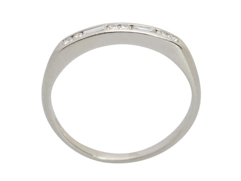 Baguette Beauty - Platinum Diamond Wedding Band
