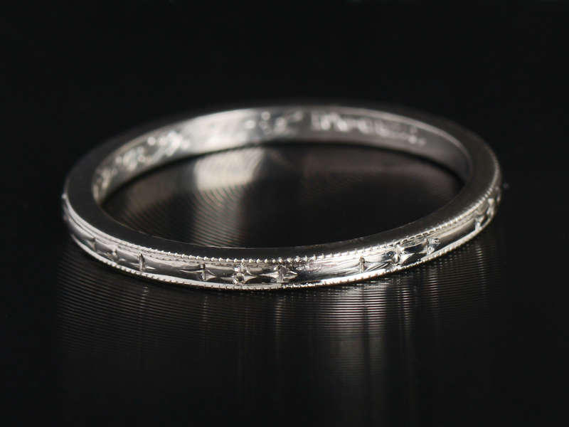Platinum Patterned Antique Wedding Band of 1935