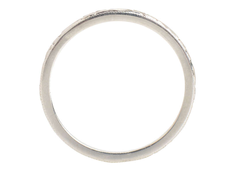 Platinum Patterned Antique Wedding Band of 1935