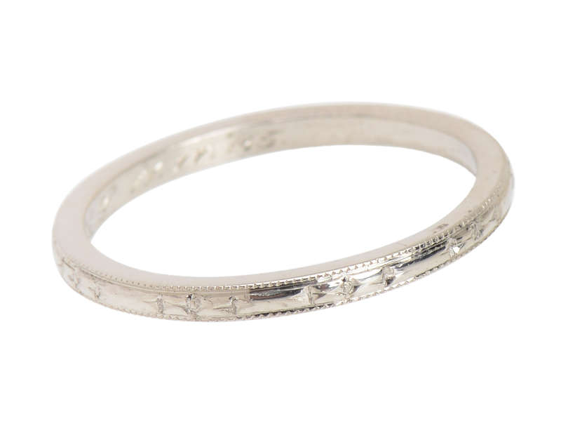 Platinum Patterned Antique Wedding Band of 1935