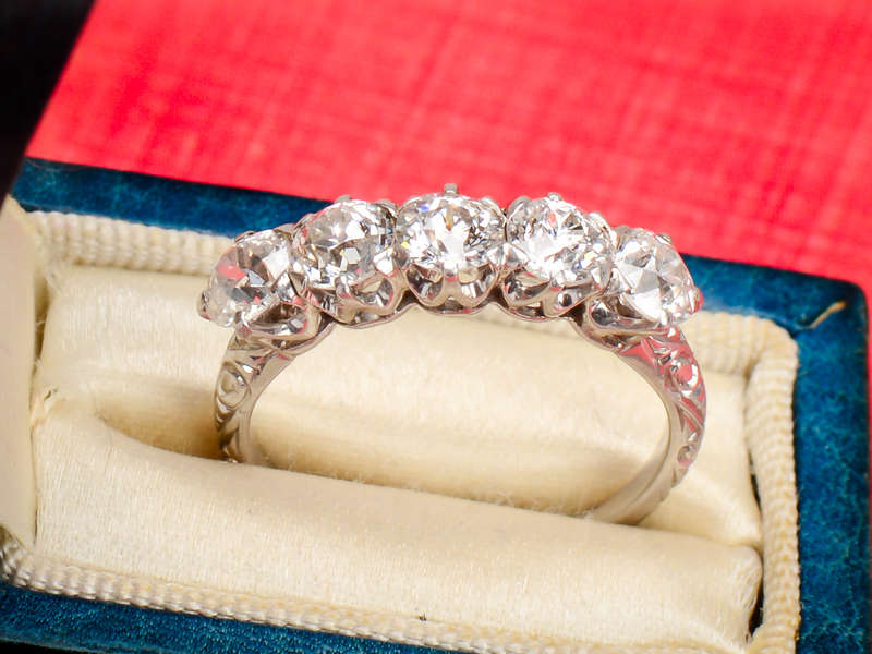 Enchantment - Five Diamond Platinum Ring