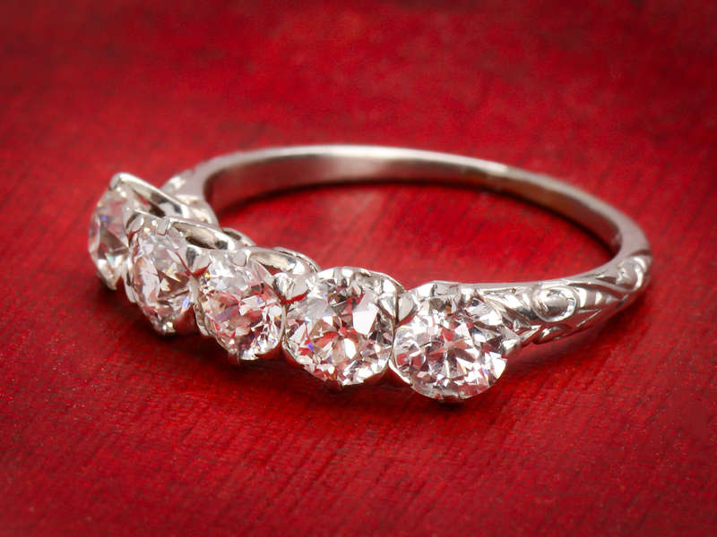 Enchantment - Five Diamond Platinum Ring