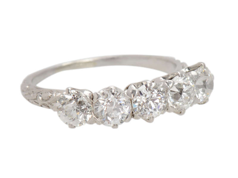 Enchantment - Five Diamond Platinum Ring
