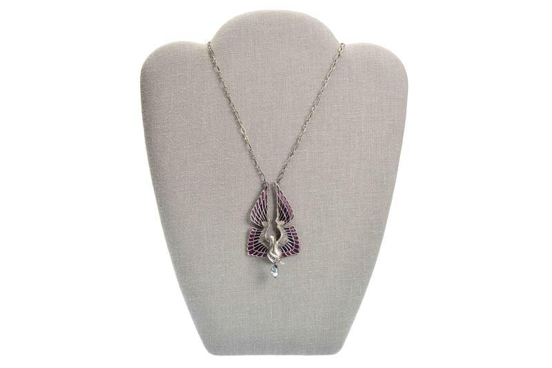 Art Nouveau Plique à Jour Swan Necklace by Wolfers