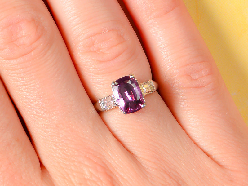 Mid Century Spinel Diamond Ring