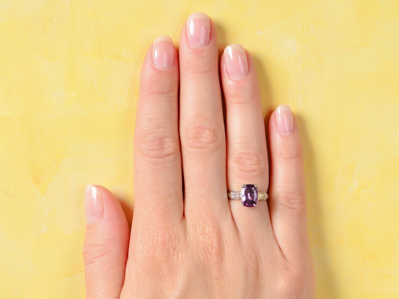 Mid Century Spinel Diamond Ring
