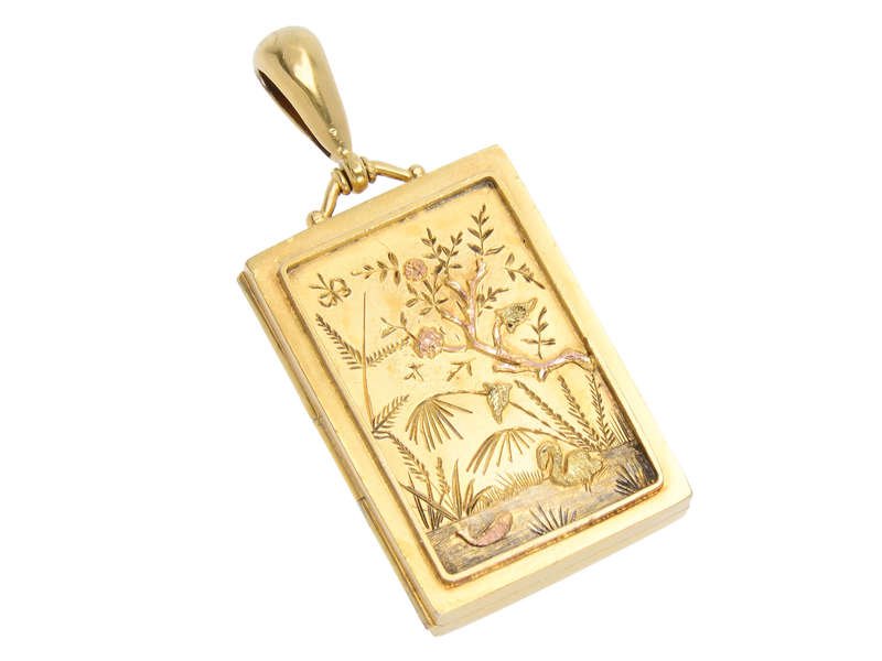 Vermeil Victorian Bird Motif Locket