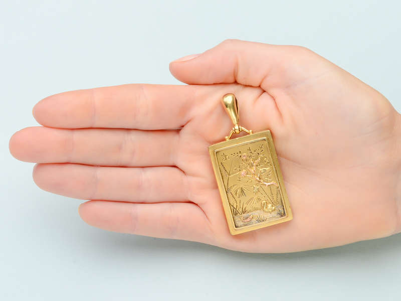 Vermeil Victorian Bird Motif Locket