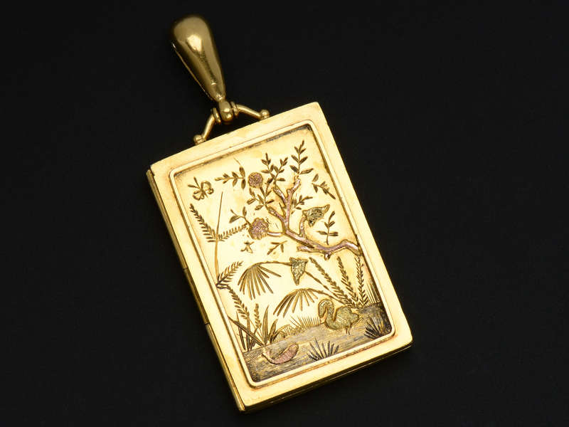 Vermeil Victorian Bird Motif Locket