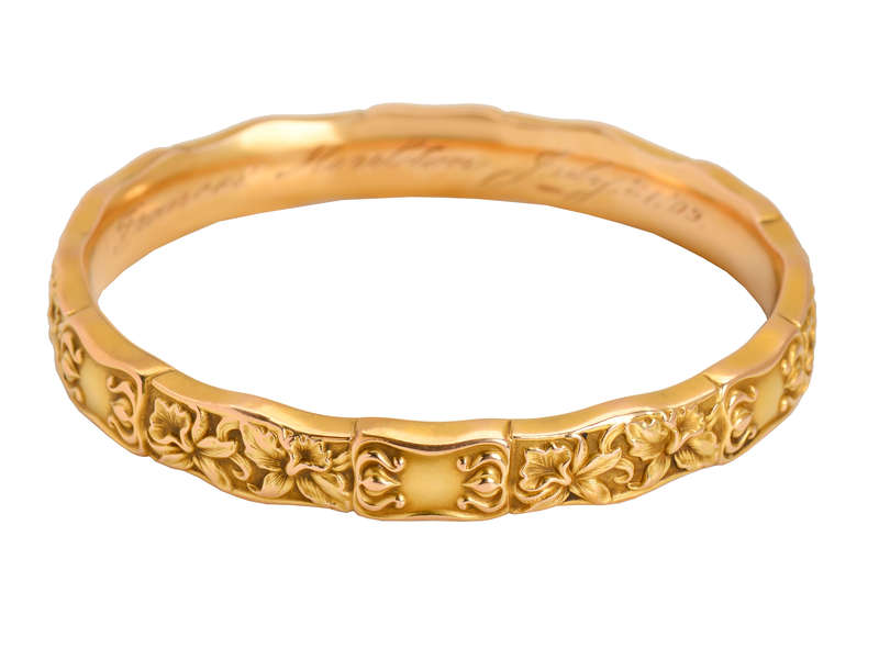 Antique Riker Ornate Bangle Dated 1909