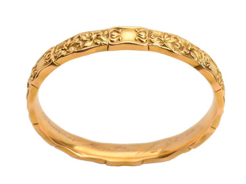 Antique Riker Ornate Bangle Dated 1909