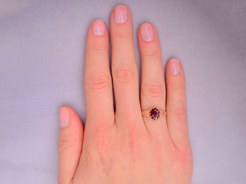 
                      
                        Antique Garnet Rose Gold Ring of 1909
                      
                    