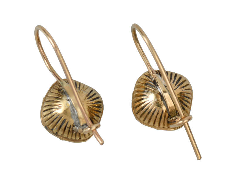 18th C. Early Rock Crystal Solitaire Earrings