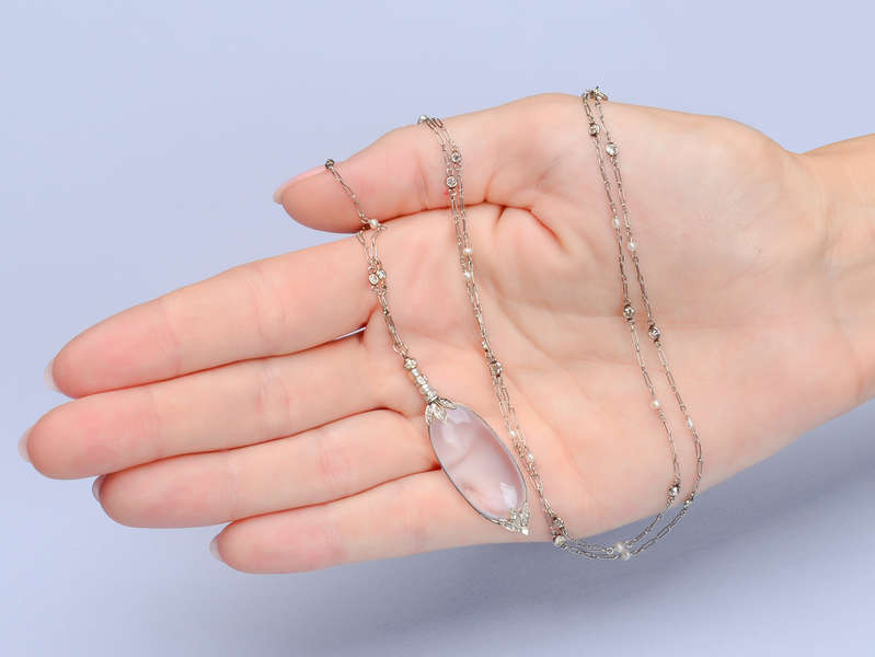 Age of Elegance - Edwardian Rock Crystal Diamond Necklace