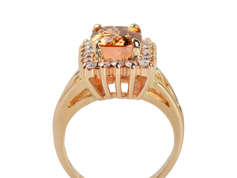Imperial Topaz Diamond Halo Ring