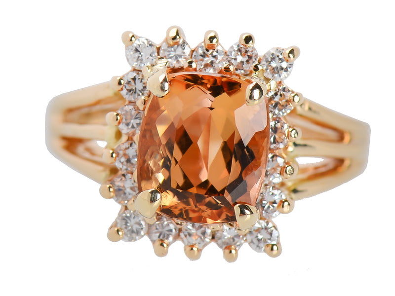 Imperial Topaz Diamond Halo Ring