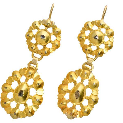 Antigo Jóia - Georgian Iberian Diamond Earrings