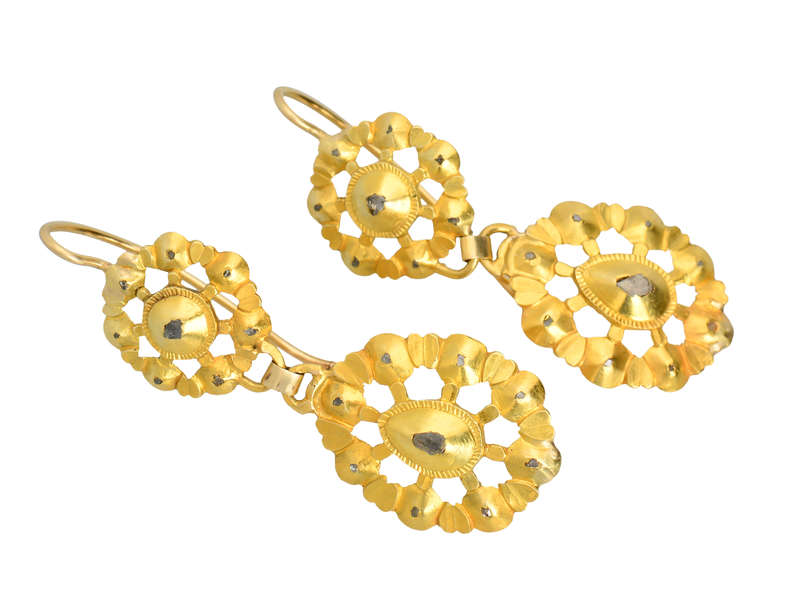 Antigo Jóia - Georgian Iberian Diamond Earrings