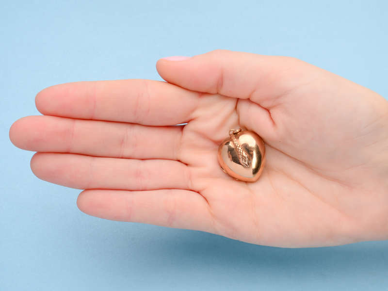 Victorian Puffy Heart Snake Locket