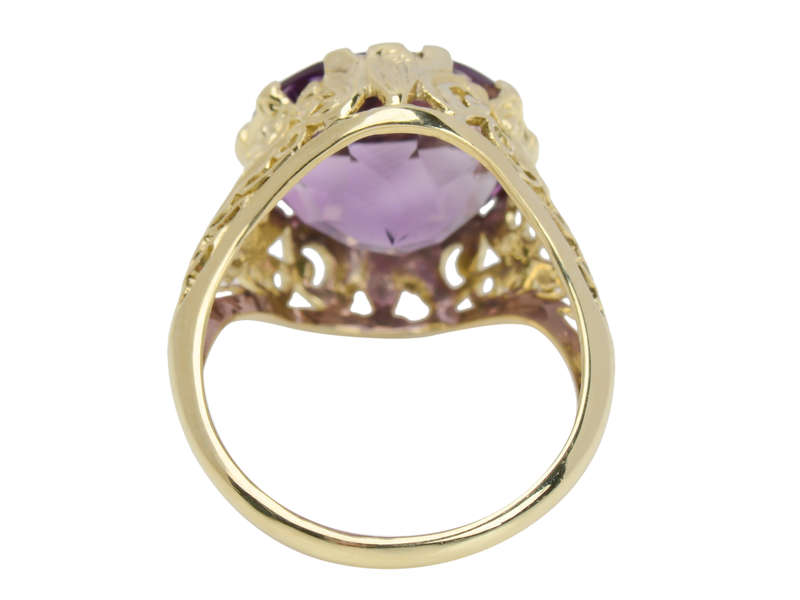 Lilacs & Gold - Amethyst Filigree Ring