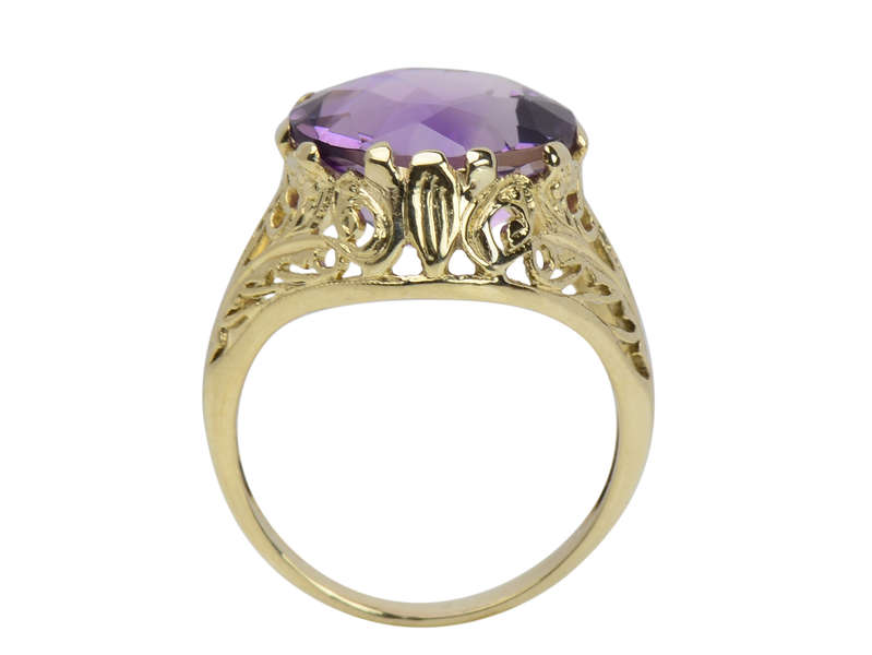 Lilacs & Gold - Amethyst Filigree Ring