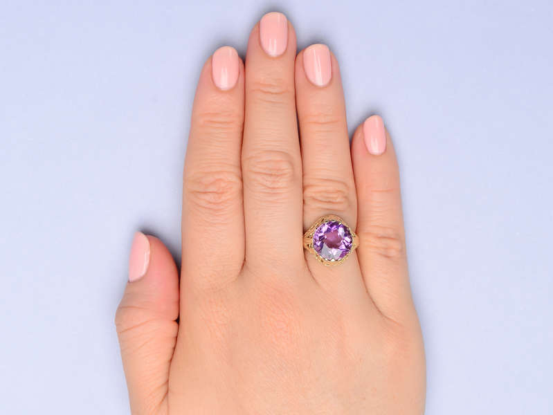 Lilacs & Gold - Amethyst Filigree Ring