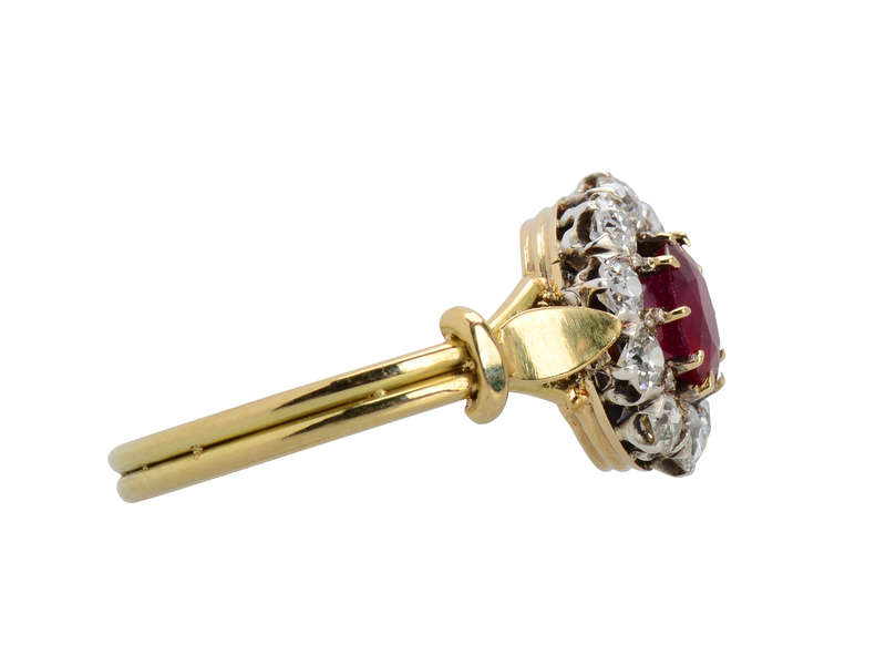 Burma No Heat Ruby Diamond Ring