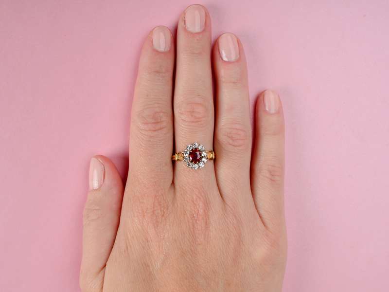 Burma No Heat Ruby Diamond Ring