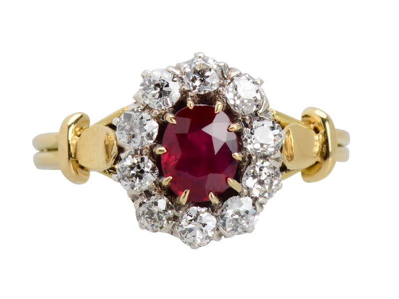 Burma No Heat Ruby Diamond Ring
