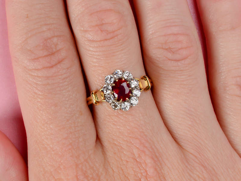 Burma No Heat Ruby Diamond Ring