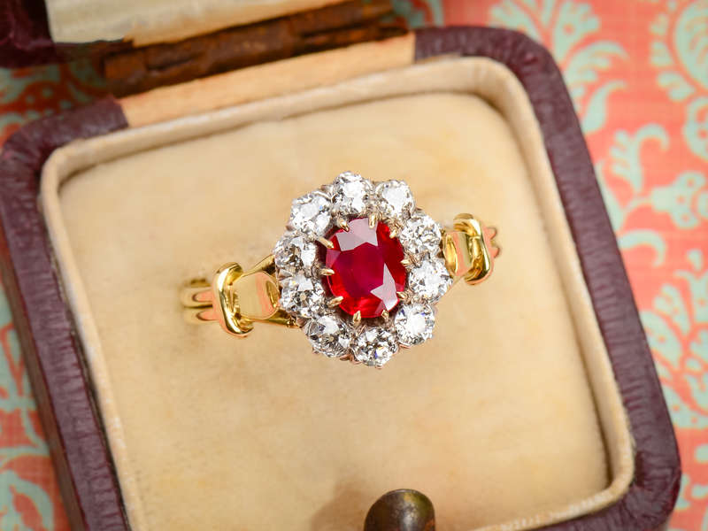 Burma No Heat Ruby Diamond Ring